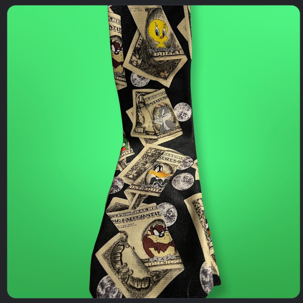 Vintage Looney Tunes Mania Formal Neck Tie - Money